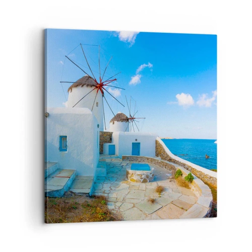 Quadro em tela - Vento azul do mar - 60x60 cm
