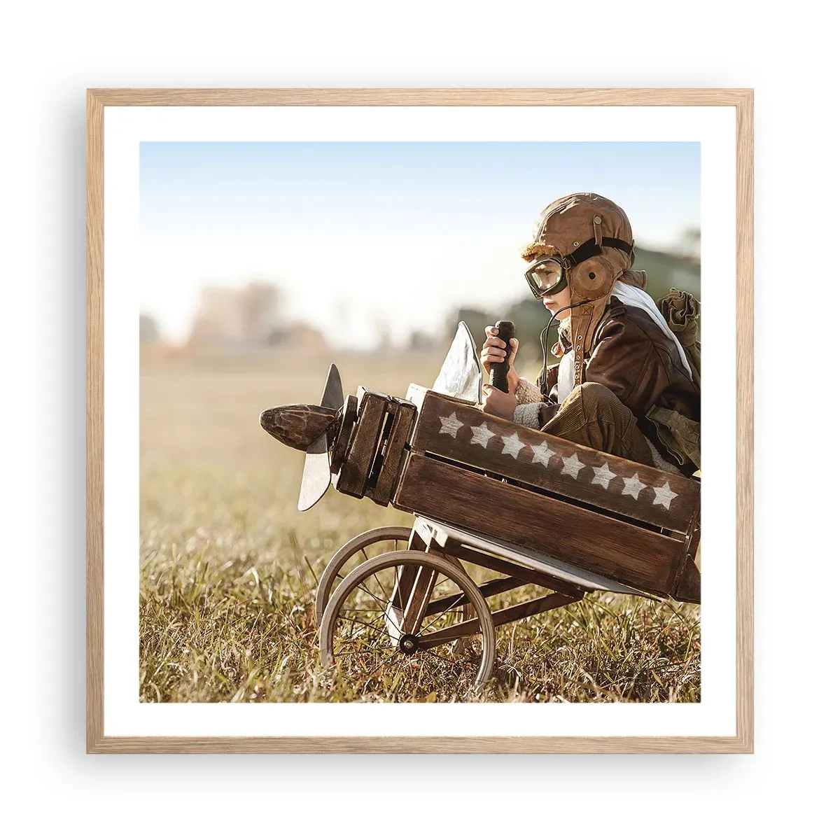 Pôster com moldura de carvalho claro - O início rumo a um sonho - 60x60 cm