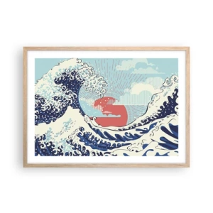 Pôster com moldura de carvalho claro - Das inspirações japonesas - 70x50 cm