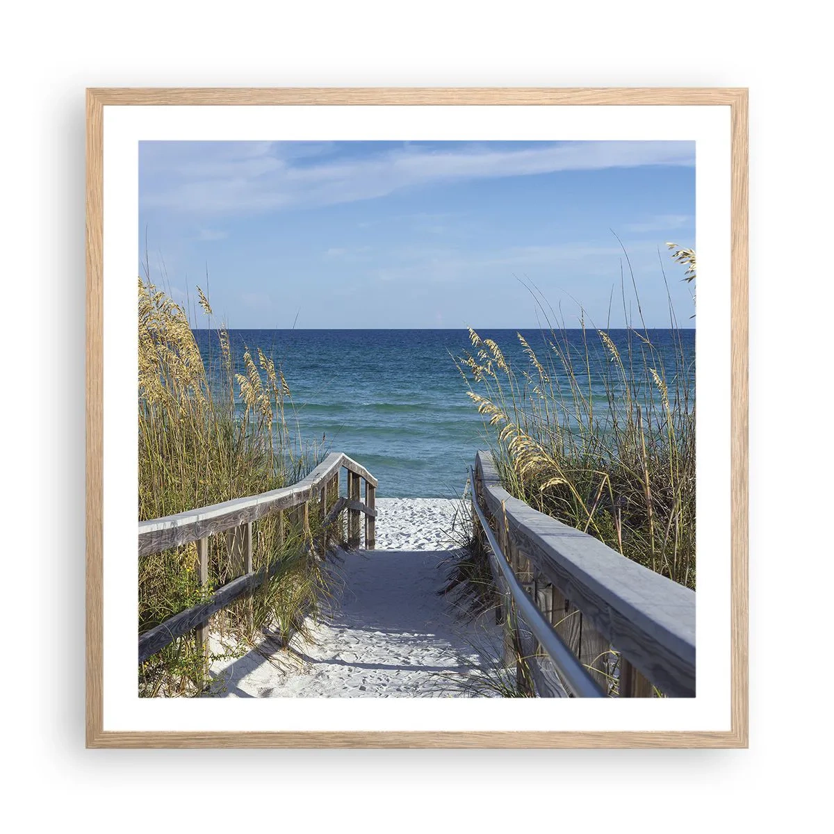 Pôster com moldura de carvalho claro - Ao sol, ao vento - 60x60 cm