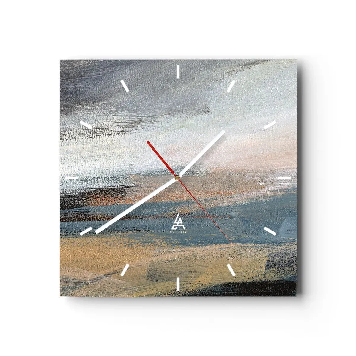 Relógio de parede - Relógio em vidro - Abstração: paisagem do norte - 40x40 cm