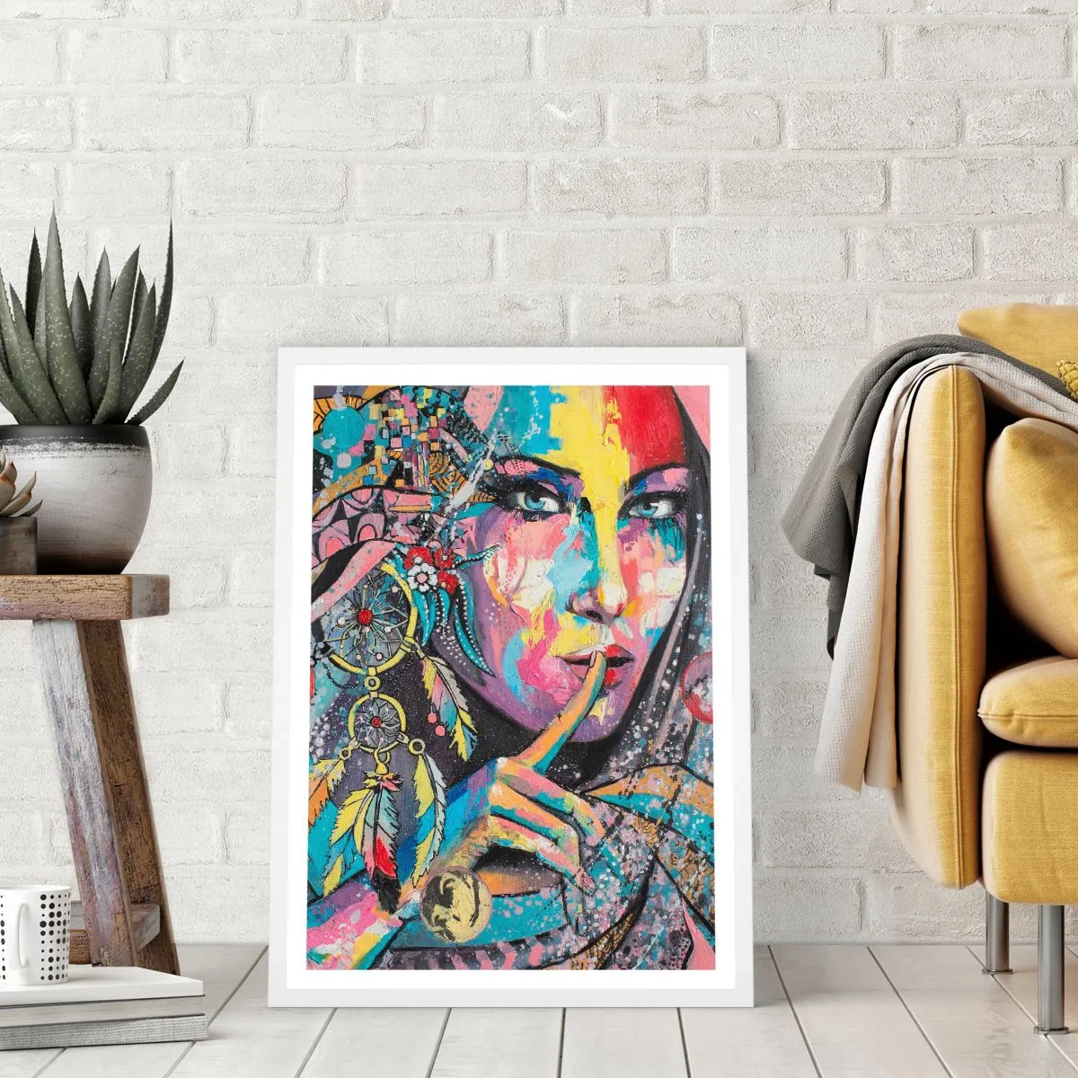 Pôster em moldura branca - Fique em silêncio até compreender - 70x100 cm