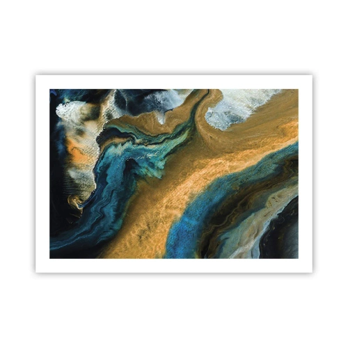 Pôster - Azul – amarelo – influências mútuas - 70x50 cm