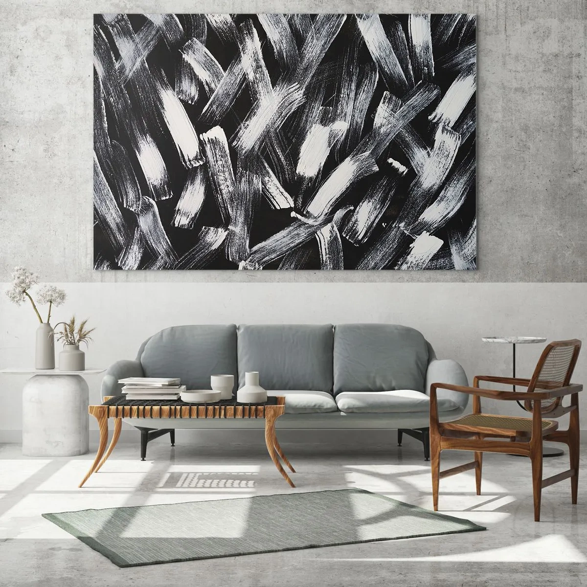 Quadro em vidro - Abstração no espírito industrial - 120x80 cm