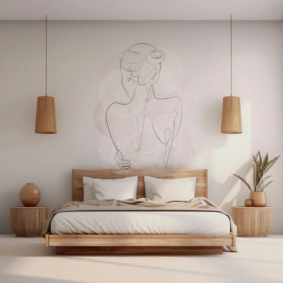 Papel de Parede Premium Sand - Como um instrumento sensível - Mulher, Corpo, Gráficos - 100x70 cm
