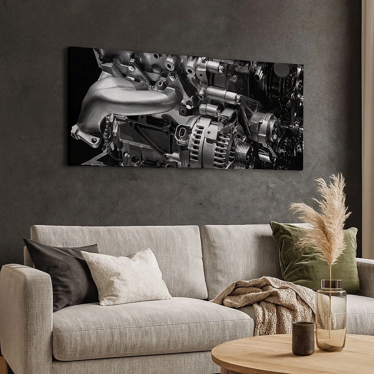 Quadro em tela - Aço, belo, forte - 100x40 cm