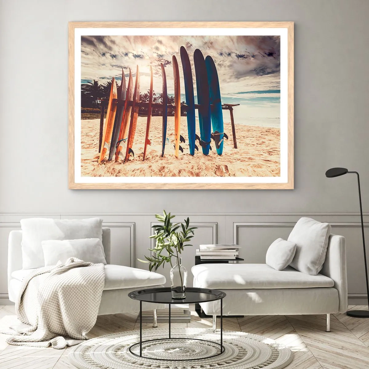 Pôster com moldura de carvalho claro - Boa noite, até amanhã - 91x61 cm