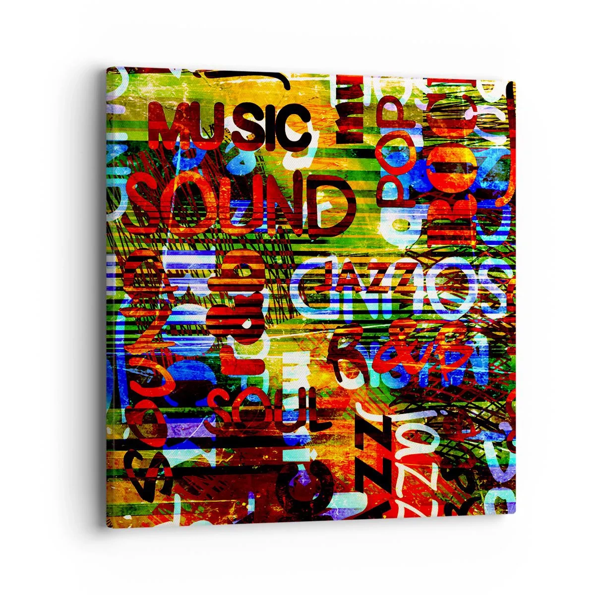 Quadro em tela - Todas as cores do som - 40x40 cm