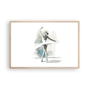 Pôster com moldura de carvalho claro - Encantada num cisne - 91x61 cm