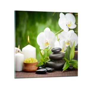 Quadro em vidro - Um toque perfumado, floral e suave - 70x70 cm