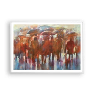 Pôster em moldura branca - Iguais na chuva e no nevoeiro - 100x70 cm