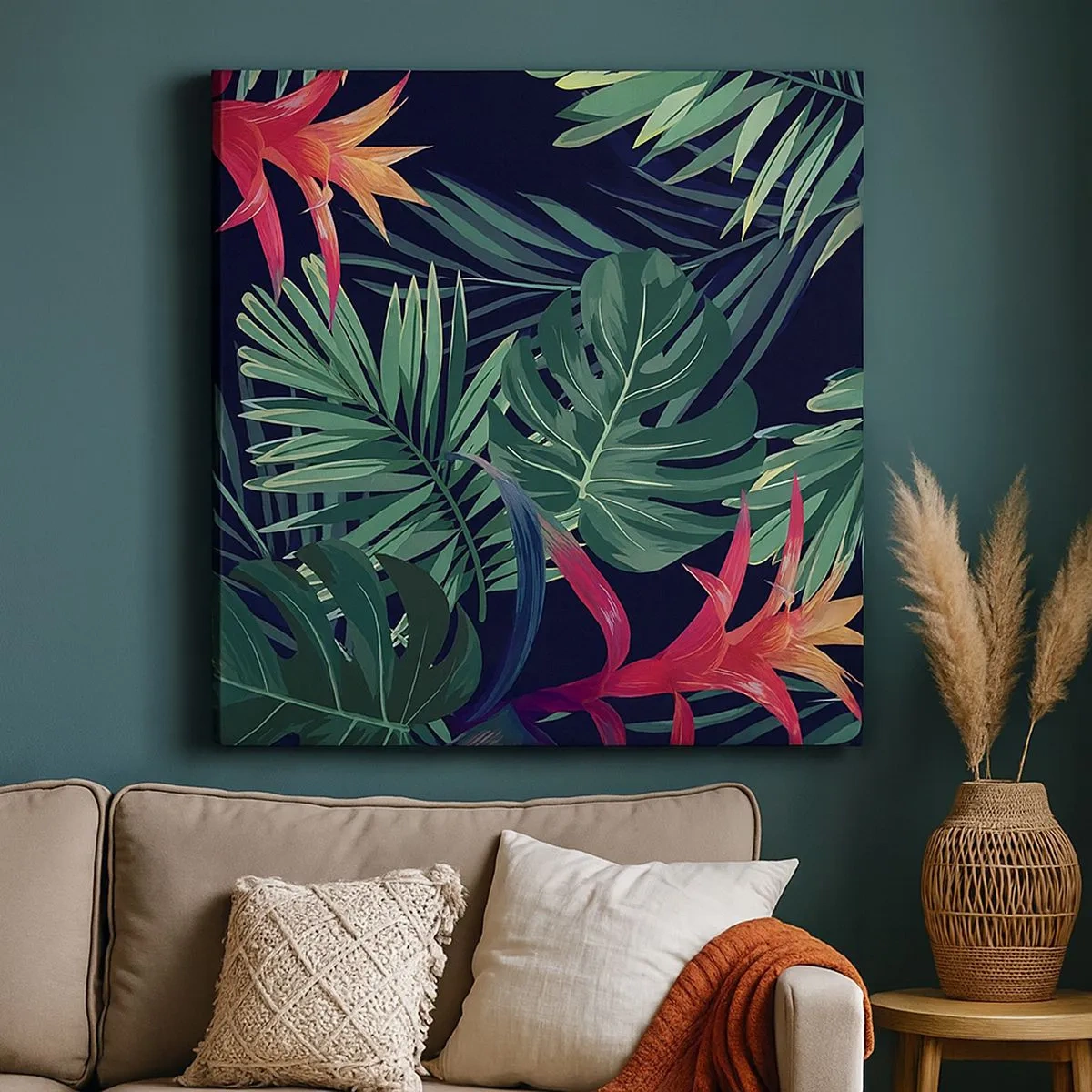 Quadro em tela - Queimar em verde - 30x30 cm