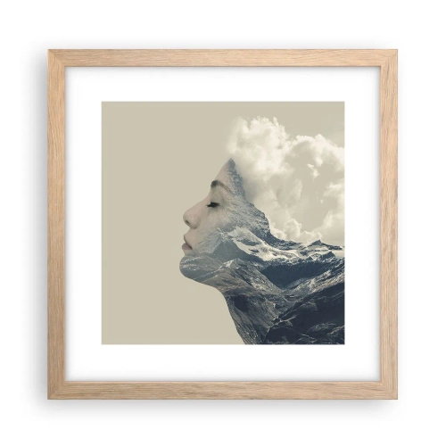 Pôster com moldura de carvalho claro - A beleza dos elementos da natureza - 30x30 cm