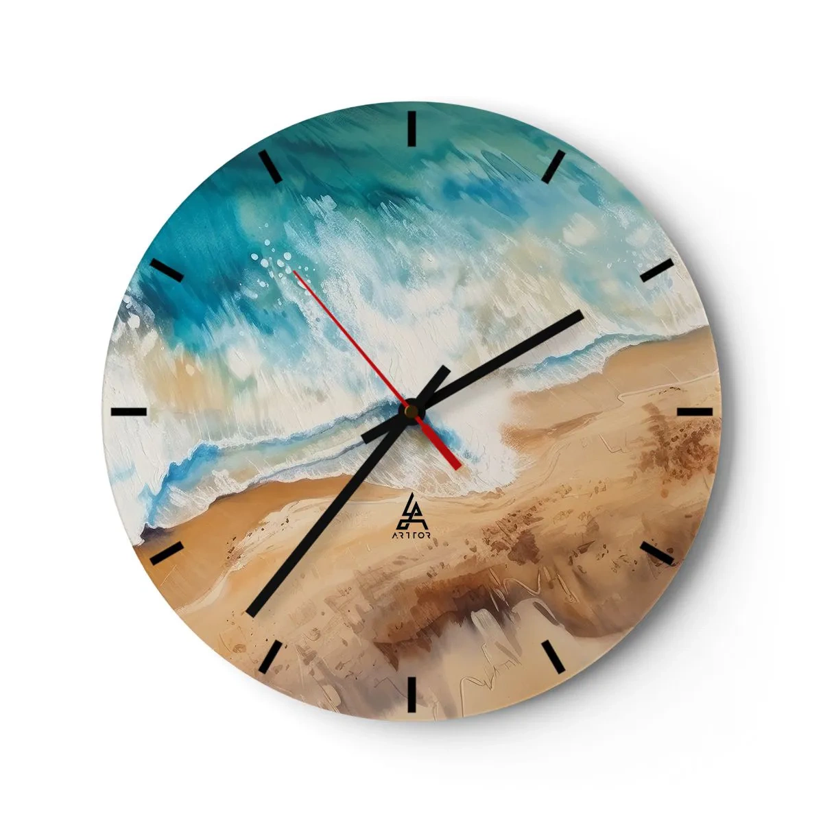 Relógio de parede - Relógio em vidro - A onda que retorna - 40x40 cm