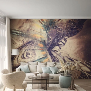 Papel de Parede Premium Sand - Com muita pressa - Abstração, Pedaço, Gráficos - 400x280 cm