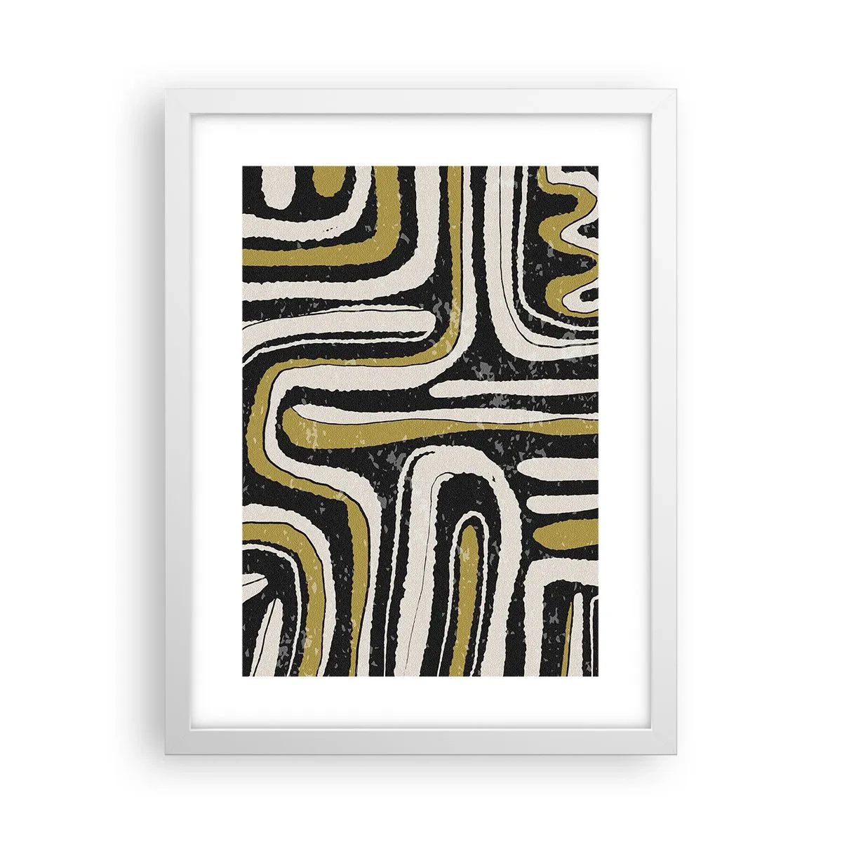 Pôster em moldura branca - Composição: estradas e becos - 30x40 cm