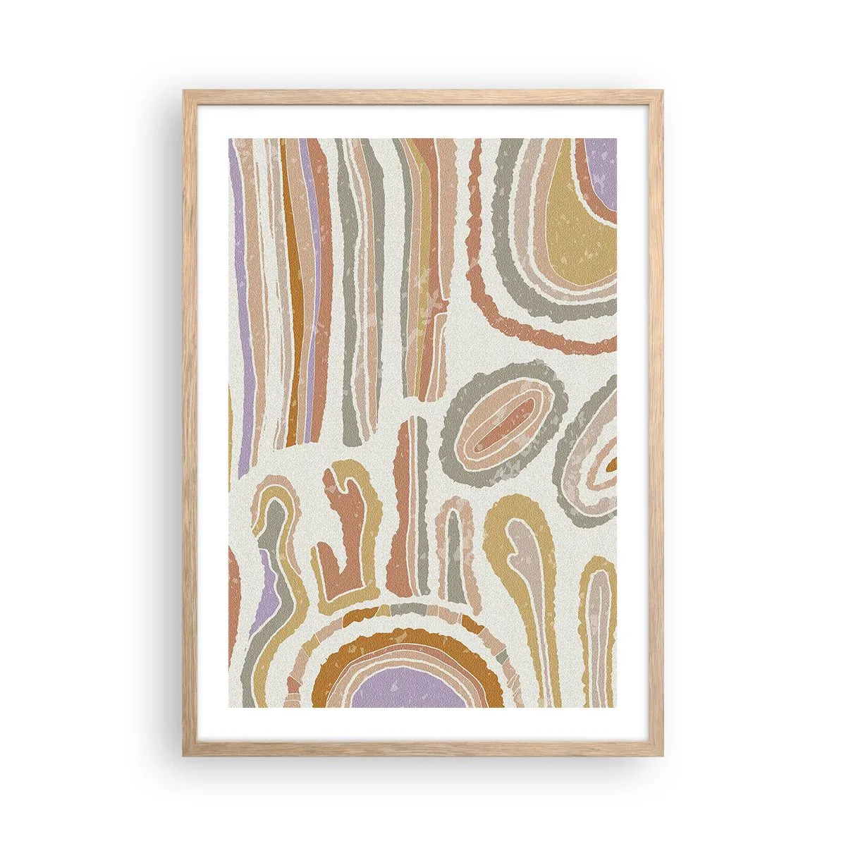 Pôster com moldura de carvalho claro - Secções transversais coloridas - 50x70 cm