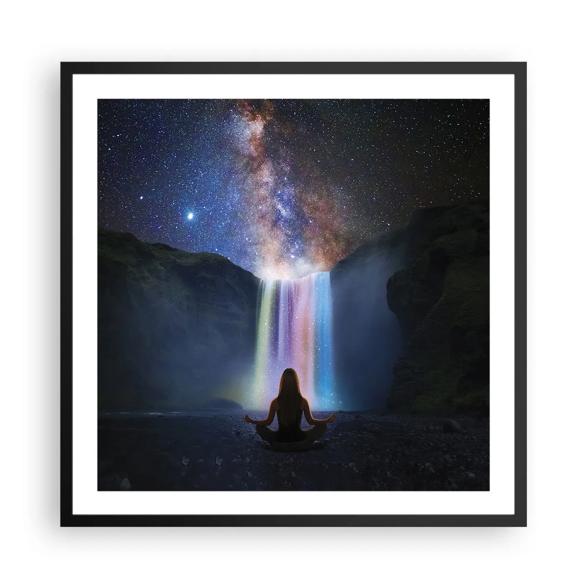 Pôster com moldura preta - Harmonia absoluta - 60x60 cm