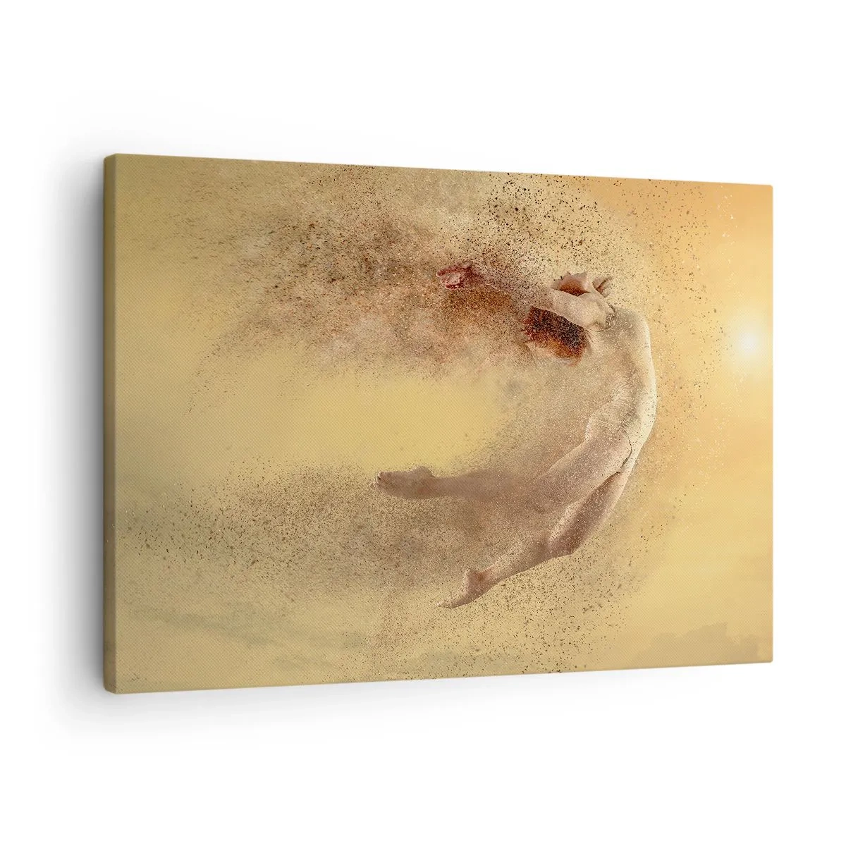 Quadro em tela - Uma figura em movimento dinâmico com efeito de desintegração - 70x50cm - Na exultação da dança - Decoração de parede moderna para a sala de estar e quarto ARTTOR