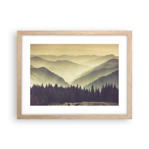 Pôster com moldura de carvalho claro - Atrás das sete montanhas... - 40x30 cm
