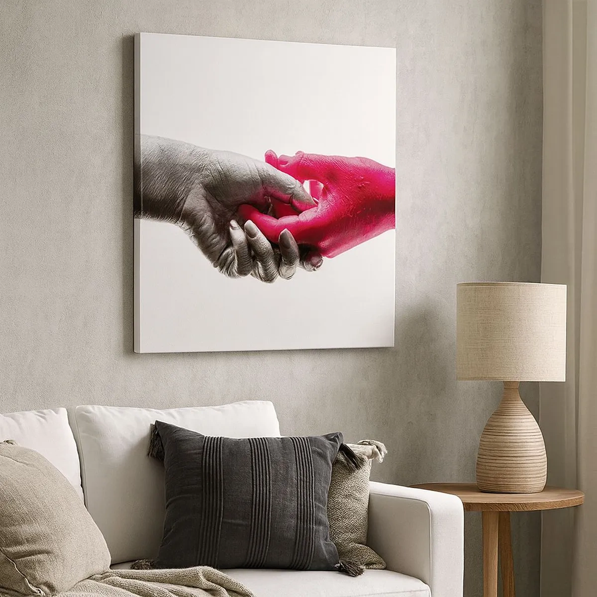 Quadro em tela - Juntos, mas diferentes - 30x30 cm