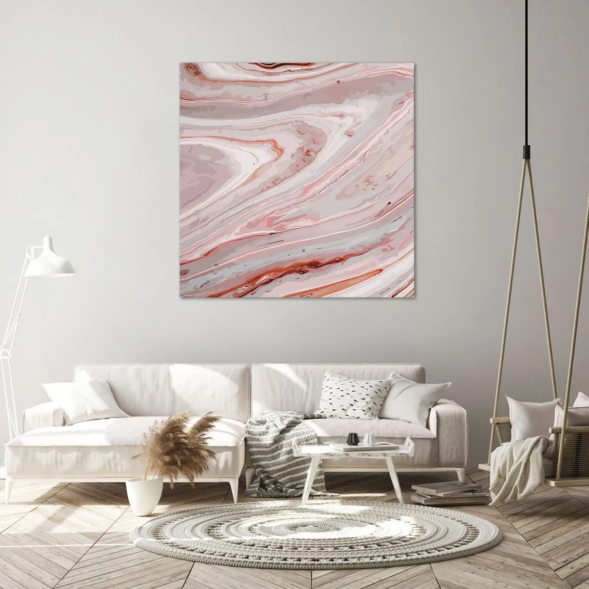 Quadro em tela - Rosa líquido - 30x30 cm