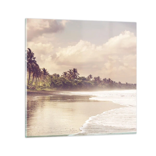 Quadro em vidro - Carícia das ondas - 70x70 cm
