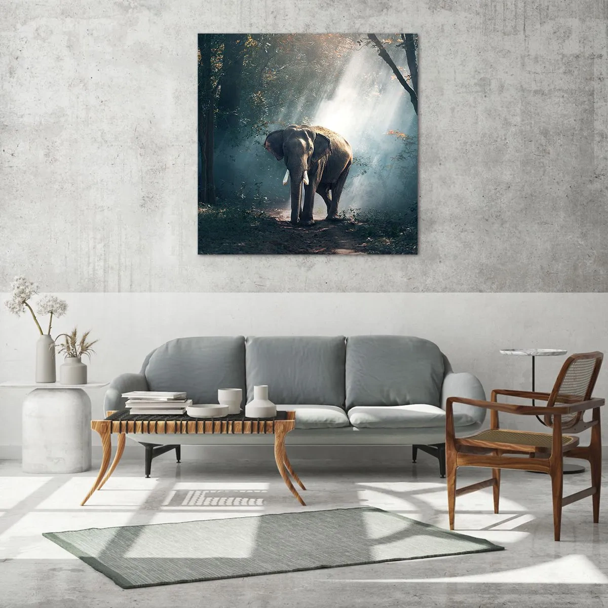 Quadro em vidro - Um passeio descontraído - 50x50 cm