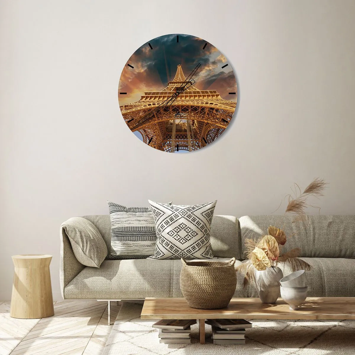 Relógio de parede - Relógio em vidro - Como a humanidade chegou ao céu - 30x30 cm