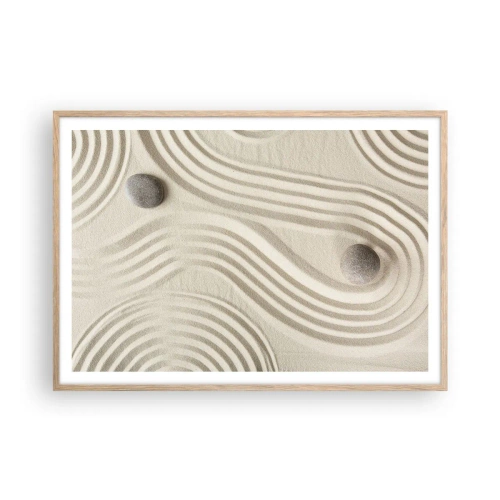 Pôster com moldura de carvalho claro - Um toque de calor - 100x70 cm