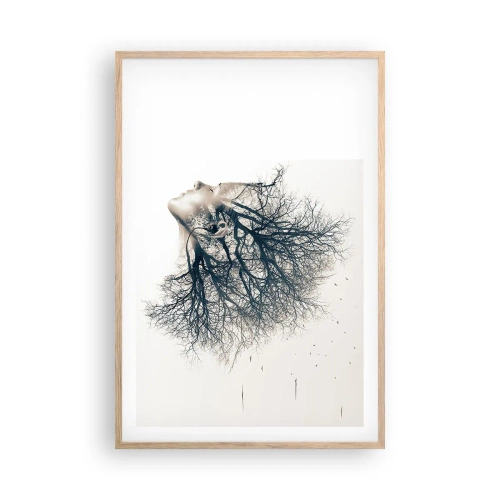 Pôster com moldura de carvalho claro - Ouvir o sussurro da árvore - 61x91 cm