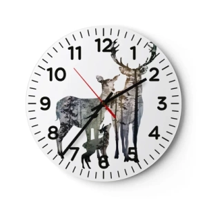 Relógio de parede - Relógio em vidro - Fotografia de família - 30x30 cm