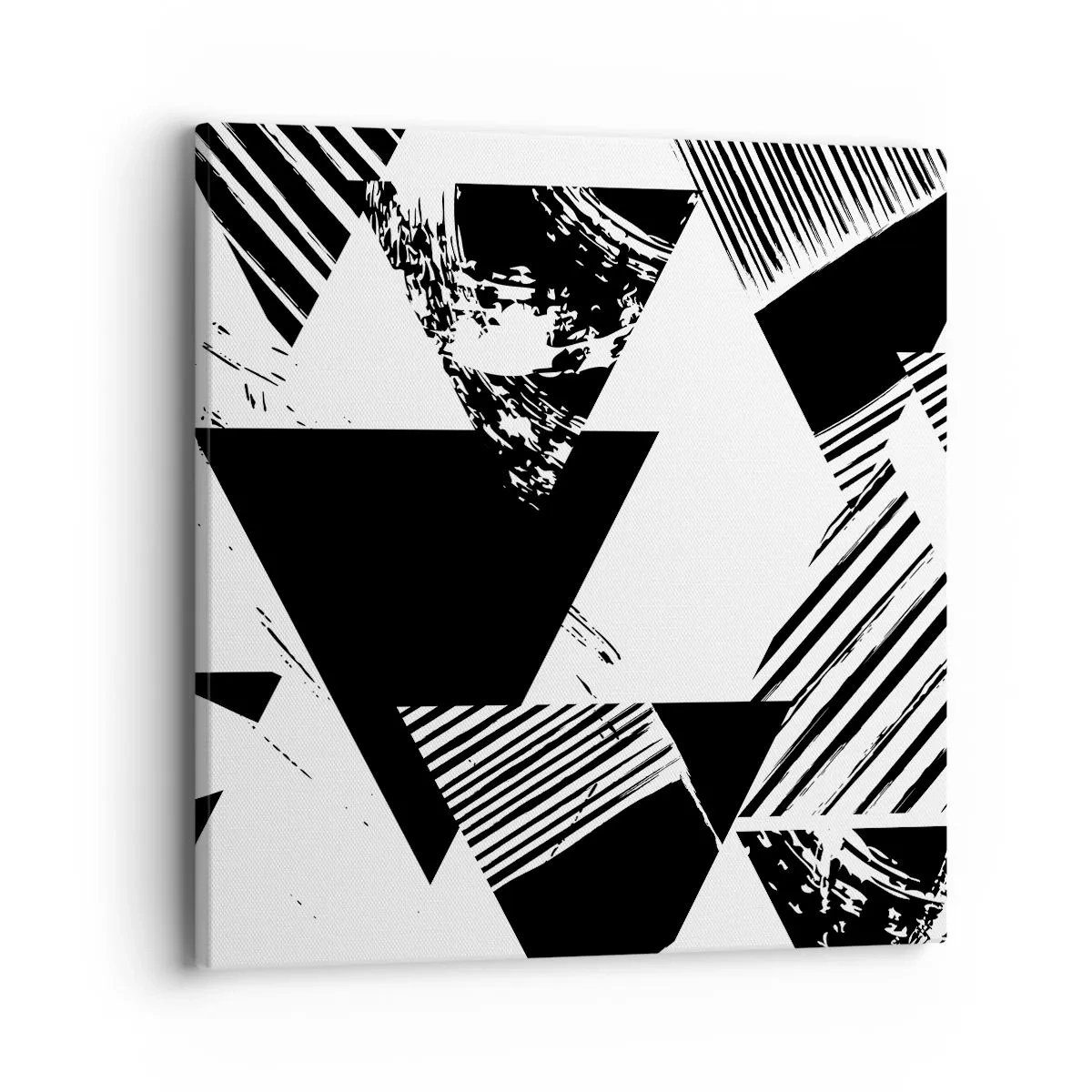 Quadro em tela - Chuva de triângulos - 40x40 cm