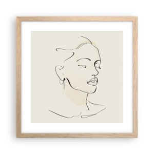 Pôster com moldura de carvalho claro - Uma certa linha - 40x40 cm