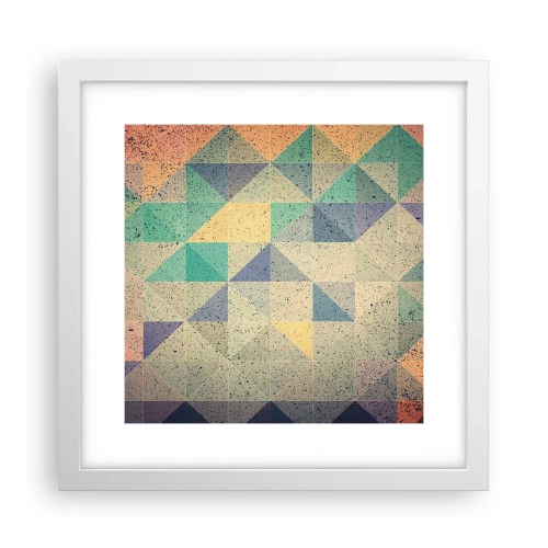 Pôster em moldura branca - República dos triângulos - 30x30 cm