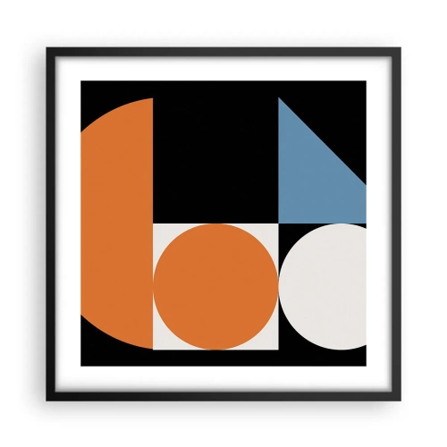 Pôster com moldura preta - Disposição das figuras - 50x50 cm