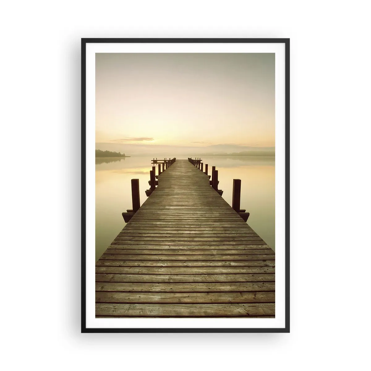 Pôster com moldura preta - Antes do amanhecer, nascer do sol, luz - 70x100 cm