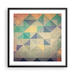 Pôster com moldura preta - República dos triângulos - 50x50 cm