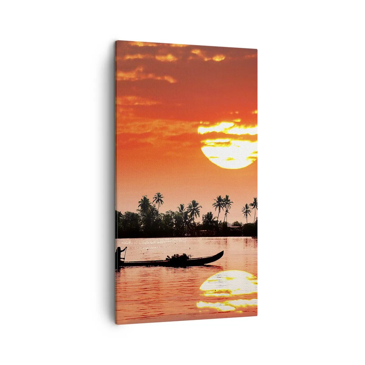 Quadro em tela - A calma dos trópicos ao pôr do sol - 45x80 cm