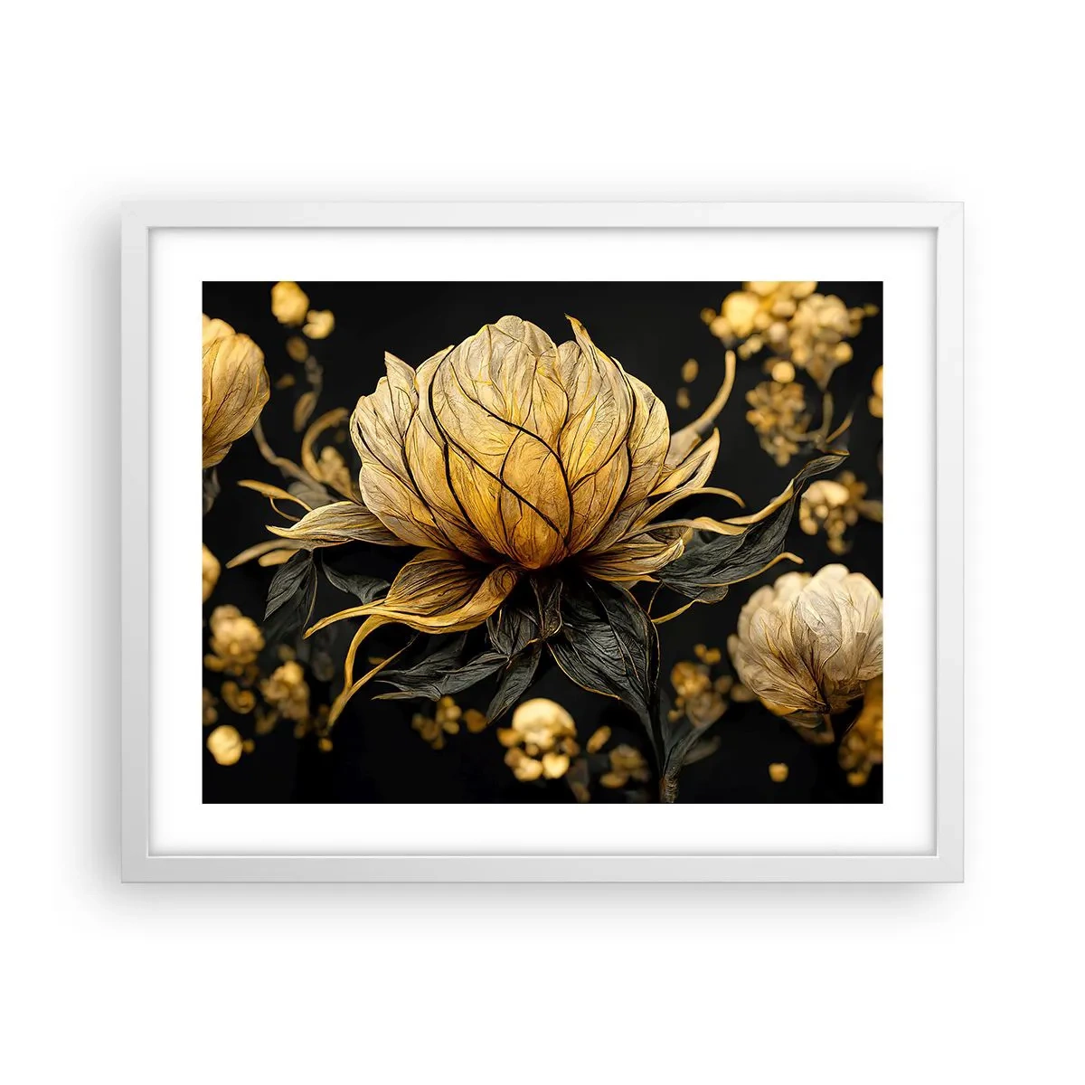 Pôster em moldura branca - Fragilidade sutil - 50x40 cm