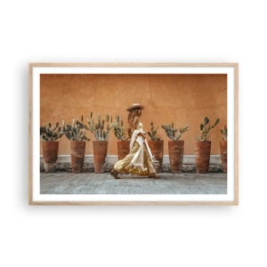 Pôster com moldura de carvalho claro - Estilo hippie - 91x61 cm
