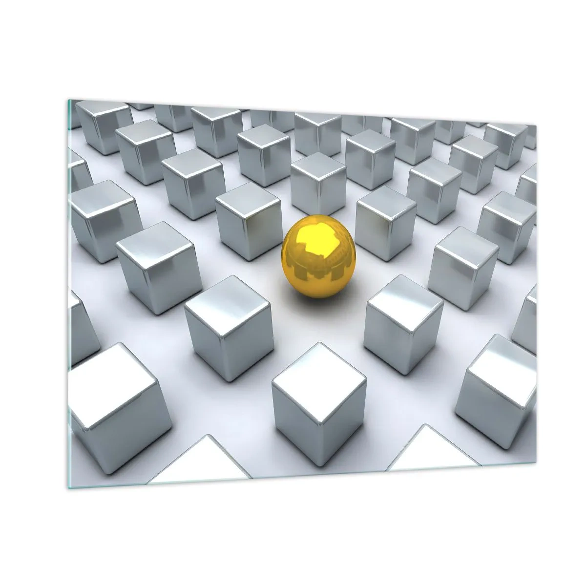 Quadro em vidro - Por que eu? Obras de arte geométricas - 100x70 cm