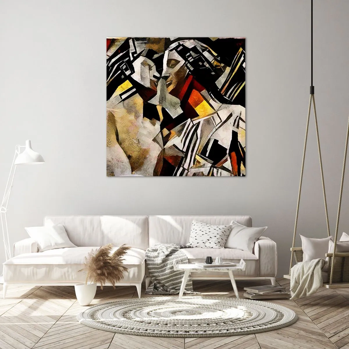 Quadro em tela - Beijo da estátua - 70x70 cm