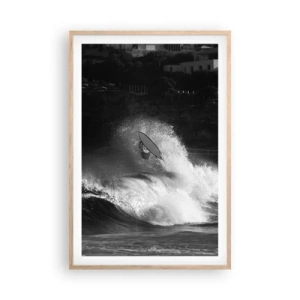 Pôster com moldura de carvalho claro - Desafio aceito! - 61x91 cm