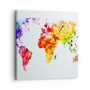 Quadro em tela - Todas as cores do mundo - 30x30 cm