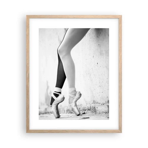Pôster com moldura de carvalho claro - Bailarina, voilá! - 40x50 cm