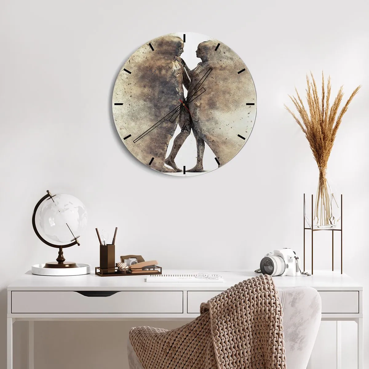 Relógio de parede - Relógio em vidro - Do pó vieram para amar - 30x30 cm