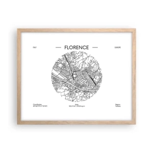 Pôster com moldura de carvalho claro - A anatomia de Florença - 50x40 cm