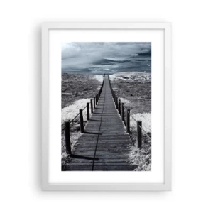 Pôster em moldura branca - Direto para a costa - 30x40 cm