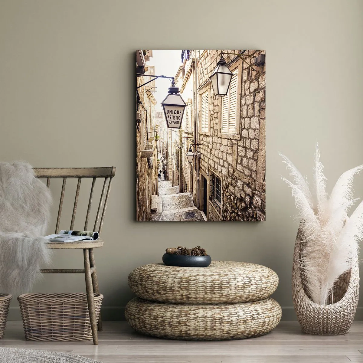 Quadro em tela - Um beco encantador - 50x70 cm